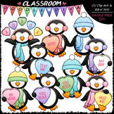 Conversation Hearts Penguins Clip Art - Valentine's Day