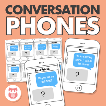 Preview of Conversation Skills Phone Text Messages | Starters, Turn Taking | Speech Therapy