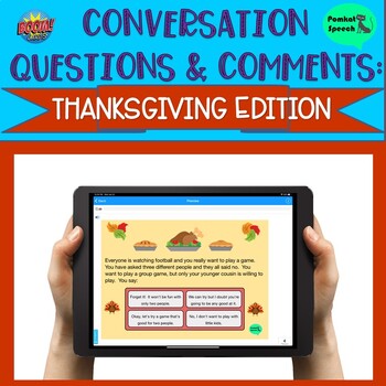 Preview of Conversation Questions & Comments: Thanksgiving Ed. Boom Cards