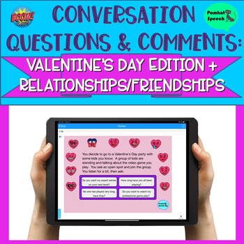 Preview of Conversation Questions & Comments: Valentine's Boom Cards