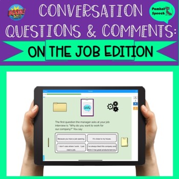 Preview of Conversation Questions and Comments On the Job Ed. Boom Cards Distance Learning