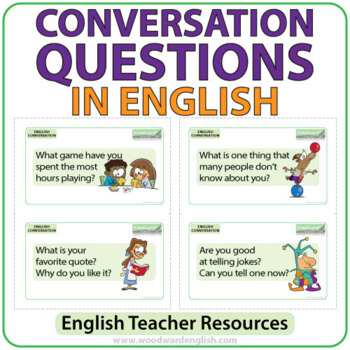 Preview of Conversation Questions in English - Flash Cards