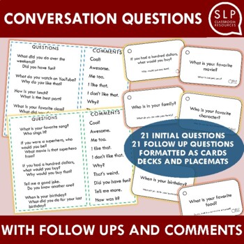 Preview of Conversation Questions with Follow-up for Speech Therapy