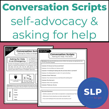 Preview of Conversation Scripts and Role-Playing | Social Skills Speech Therapy