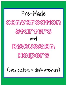Preview of Conversation Sentence Starters