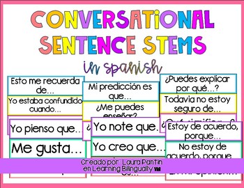 Conversation Sentence Stems in Spanish by Learning Bilingually | TpT