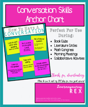 Preview of Conversation Skills Anchor Chart