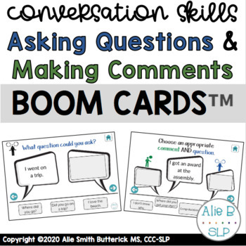 Preview of Conversation Skills BOOM Cards™ Asking Questions & Making Comments