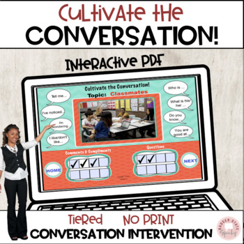 Preview of Maintain Conversation Social Skills Interactive PDF Middle High School