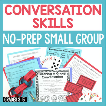 Preview of Conversation Skills Small Group Lessons For Social Skills & Friendship (NO-PREP)