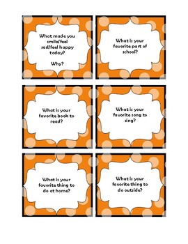 Conversation Starter Cards by Melanie Daniel | Teachers Pay Teachers