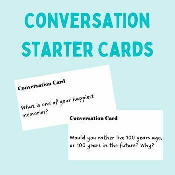 Preview of Conversation Starter Cards | Social Skills | Icebreaker Game
