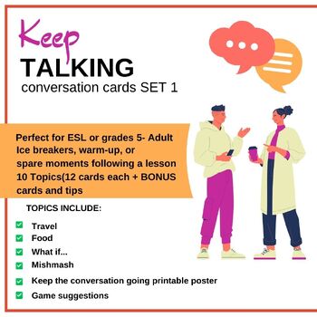 Preview of Conversation Starter Cards-for Ice breakers/ESL students/back to school