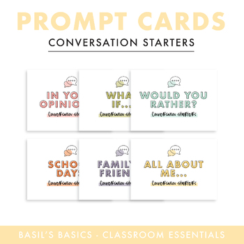 Conversation Starter Prompt Cards & Digital Activity | Speaking & Listening
