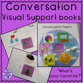 Preview of Conversation Starter Visual Support Books for Autism