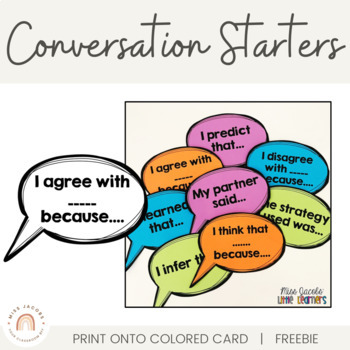 Preview of Conversation Starters (Accountable Talk Stems) - FREE