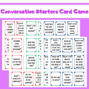 Preview of Conversation Starters Card Game - Social Emotional Learning