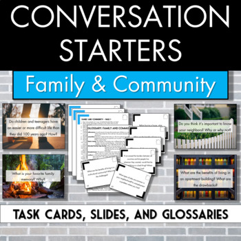Preview of Conversation Starters - Family and Community speaking and writing prompts