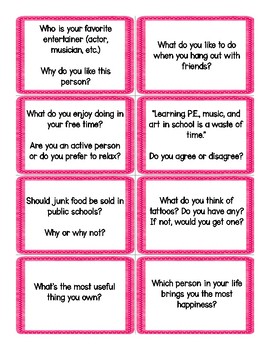 Conversation Starters: Giving Opinions by 2 Minute Tutor | TpT