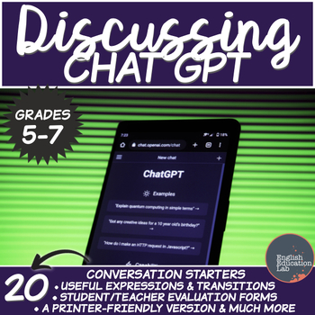 Preview of Conversation Starters Package on ChatGPT- Middle School
