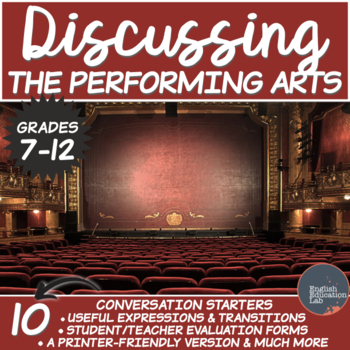 Preview of Conversation Starters Package on The Performing Arts