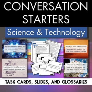 Preview of Conversation Starters - Science and Technology speaking and writing prompts