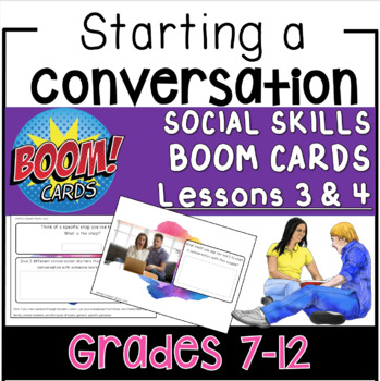 Preview of Conversation Skills for Middle and High School - Boom Cards for Speech Therapy