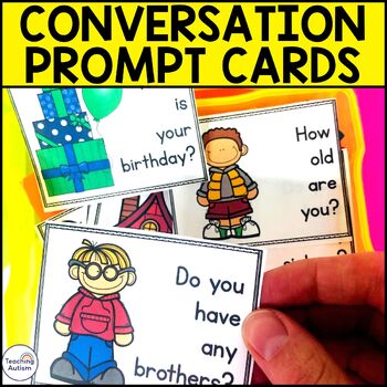 Preview of Conversation Starters Visuals Task Cards Social Skills