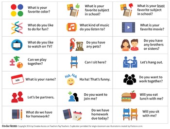 Conversation Starters for Building Social Skills and Promoting Inclusion