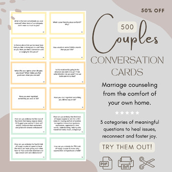 Conversation Starters for Couples | Family Counseling Activities