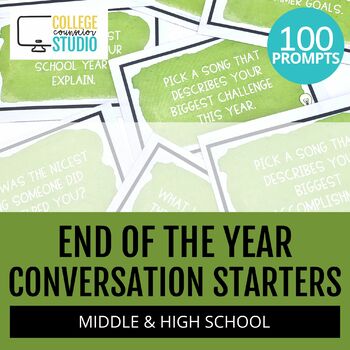 Preview of Conversation Starters for Middle and High School | End of the Year