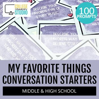 Preview of Conversation Starters for Middle and High School | My Favorite Things