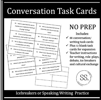 Preview of Conversation Task Cards for Teens: Middle and High School