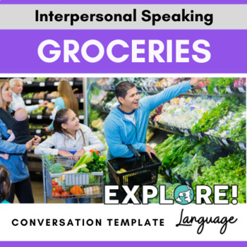 Preview of Conversation Templates for Interpersonal Speaking: Food - Groceries - EDITABLE