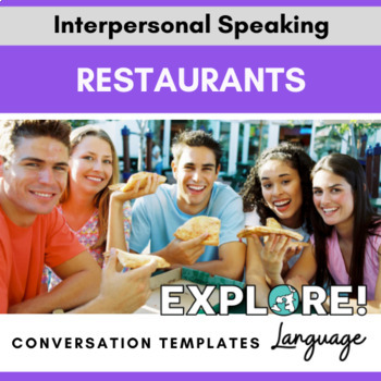 Preview of Conversation Templates for Interpersonal Speaking: Restaurants - EDITABLE