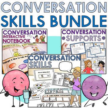 Preview of Conversation and social skills supports BUNDLE pragmatic language activities SEL