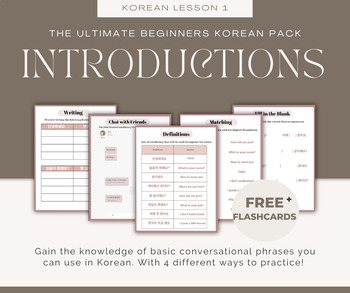Preview of Conversational Korean vocabulary practice for beginners: Lesson 1