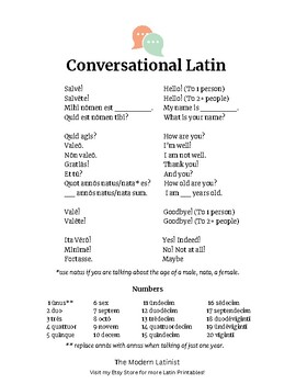 Preview of Conversational Latin!