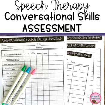 Preview of Conversational Skills Checklists Speech Therapy Observations Progress Monitor