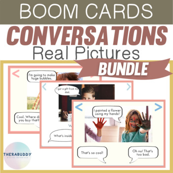 Preview of Conversations Bundle Social Skills Boom Cards Speech Therapy Digital Resources