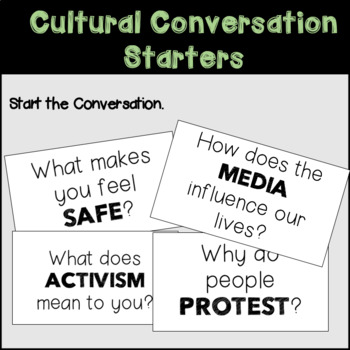 Preview of Conversation Starters about Cultural DIVERSITY and RACE