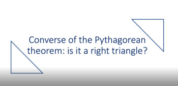 Preview of Converse of the Pythagorean Theorem