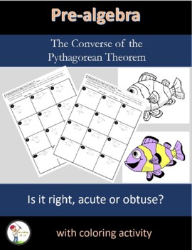 Preview of Converse of the Pythagorean Theorem Coloring Activity