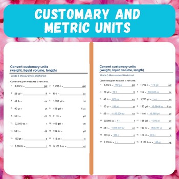 Preview of Conversion Mastery: Customary and Metric Units Worksheets