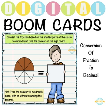 Preview of Conversion Of Fraction To Decimal - Boom Cards™