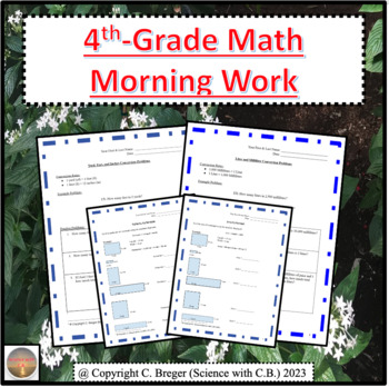 Preview of Conversion Problems & Area and Perimeter of Rectangles - Math Morning Work (4th)