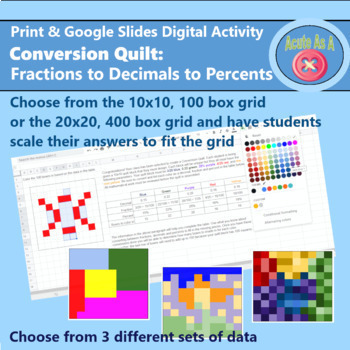 Preview of Conversion Quilt: Fractions, Decimals, and Percentages