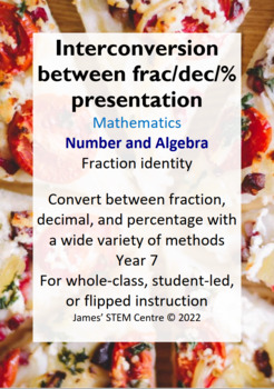 Preview of Conversion between frac/dec/% presentation - AC Year 7 Maths - Number/Algebra
