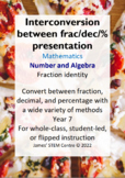 Conversion between frac/dec/% presentation - AC Year 7 Mat