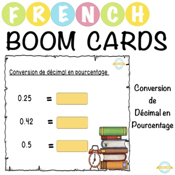 Preview of Conversion de décimal en pourcentage - Jusqu'à 100% - French Boom Cartes™